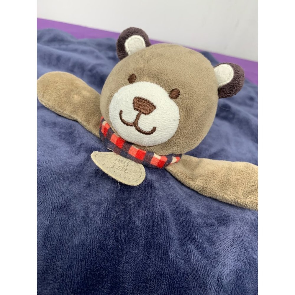 Carters Child Of Mine 2013 My First Bear Brown Blue Lovie Security Blanket Minky